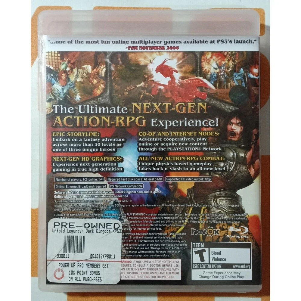 Untold Legends Dark Kingdom (PS3)